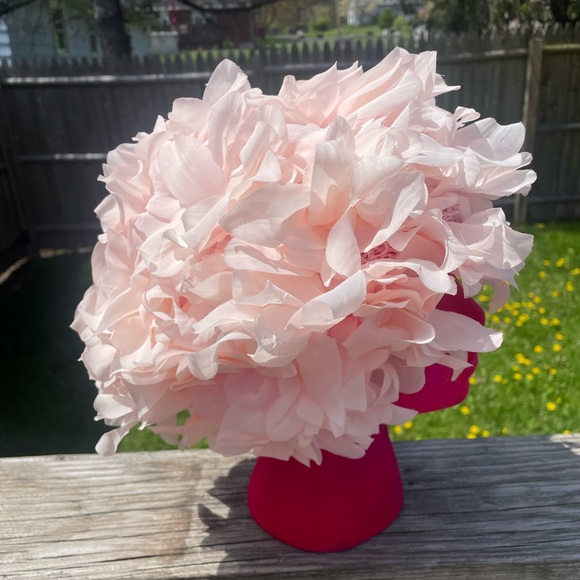 Vintage Floral Netted Wig Hat Union Made Light Pink - Picture 6 of 6